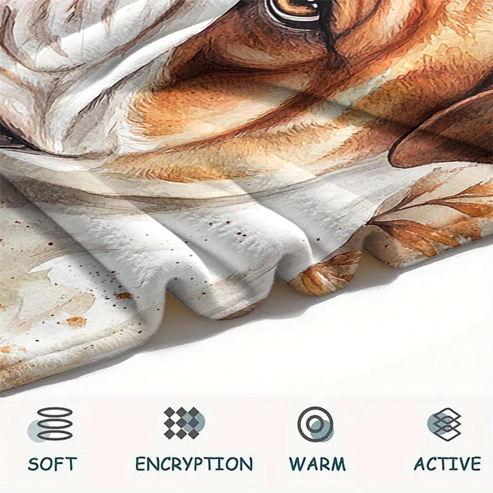 Bulldog Print Flannel Blanket, High quality Comfortable for All Seasons, Home Decor, Warmth and Comfort, Perfect for Christmas Gifts