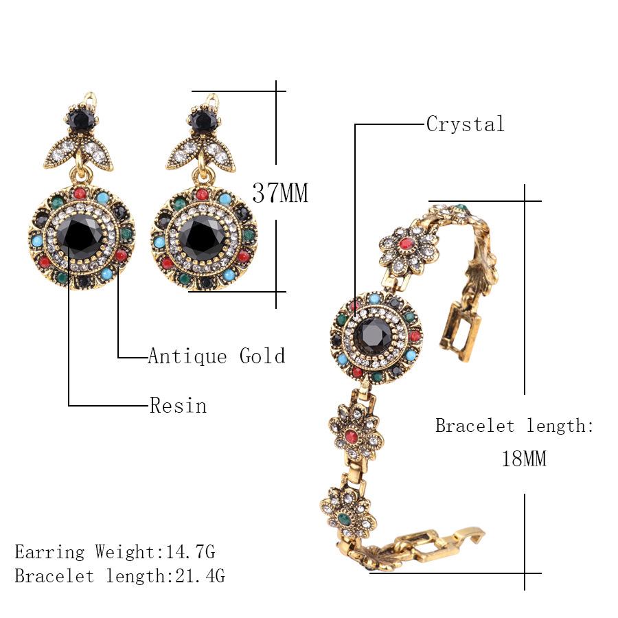 Europäischer und amerikanischer ethnischer Stil buntes Armband exquisite Ohrringe