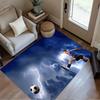 Soccer Ball Stormy Sky Floor Mat Perfect for Dining Room Outdoor Entryway Balcony Anti-slip Rug Anime Office Decor Spiritual Gift