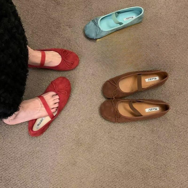Mode 2024 Chaussures élégantes Femme Plates Bouche peu profonde Nœud Souples Décontractées Chaussures de sport ballerines pour femmes Papillon Nouveau style
