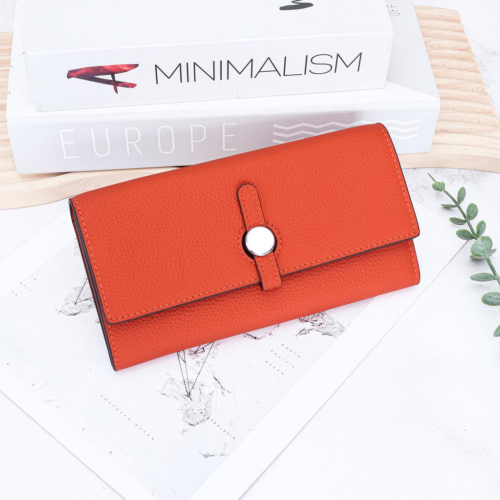 Pure cowhide women's long wallet 2026 new large-capacity multi-card wallet leather strap hand wallet women