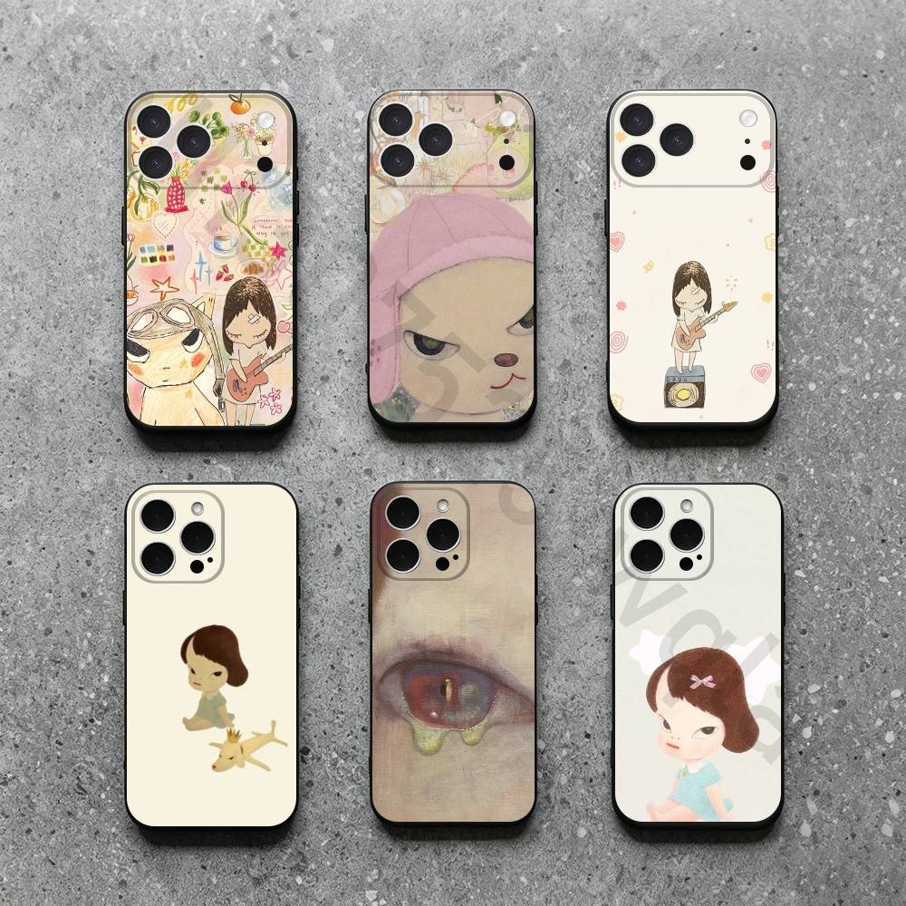 Yoshitomo Nara Art Phone Case for iPhone 17 Air 16 14 15 11 12 13 Pro Max 7 6 15 16 Plus 16E Shockproof Cover
