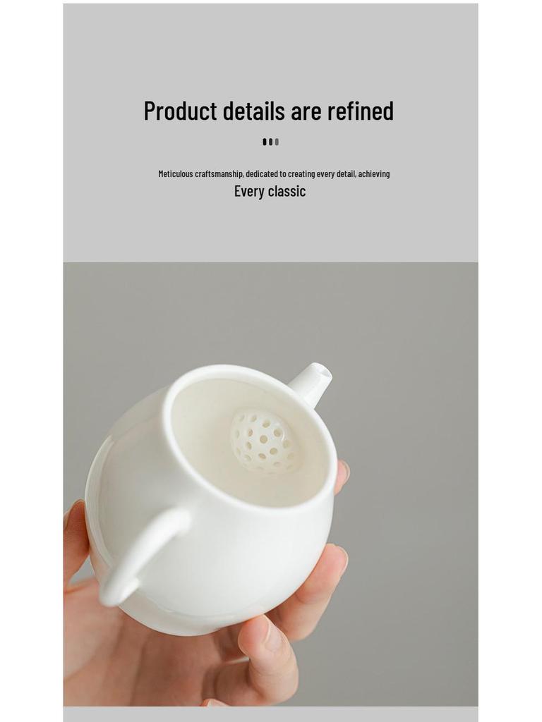 Xi Shi Jade Porcelain Teapot - Ink Wash Style Ceramic Pot for Women's Boutique Kung Fu Tea Set.