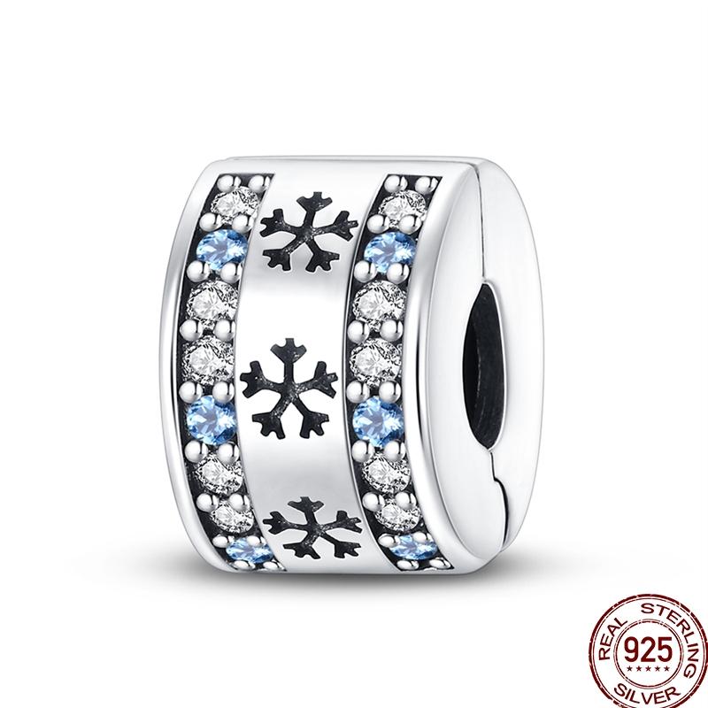 100% Original Copper Clasp Cz Pave Clip Charms Daisy Bead Stopper Safety Chain Fit 3Mm Bangle Bracelet Jewelry Clip