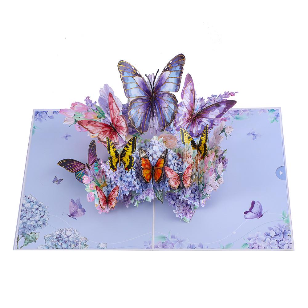 3D French Romantic Butterfly Pop-Up Greeting Cards for Teacher's Day