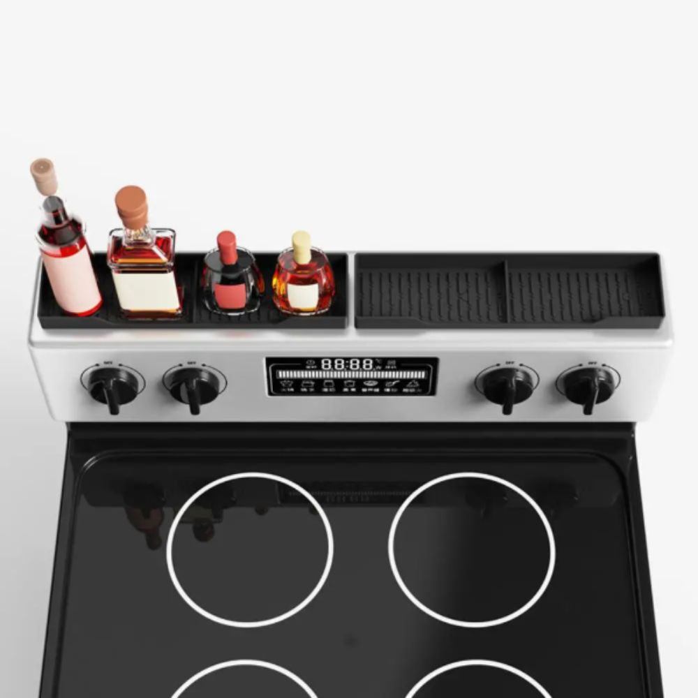 Non Slip Grip Silicone Stove Mats Heat Protection Spice Rack Magnetic Shelf  Over The Stove