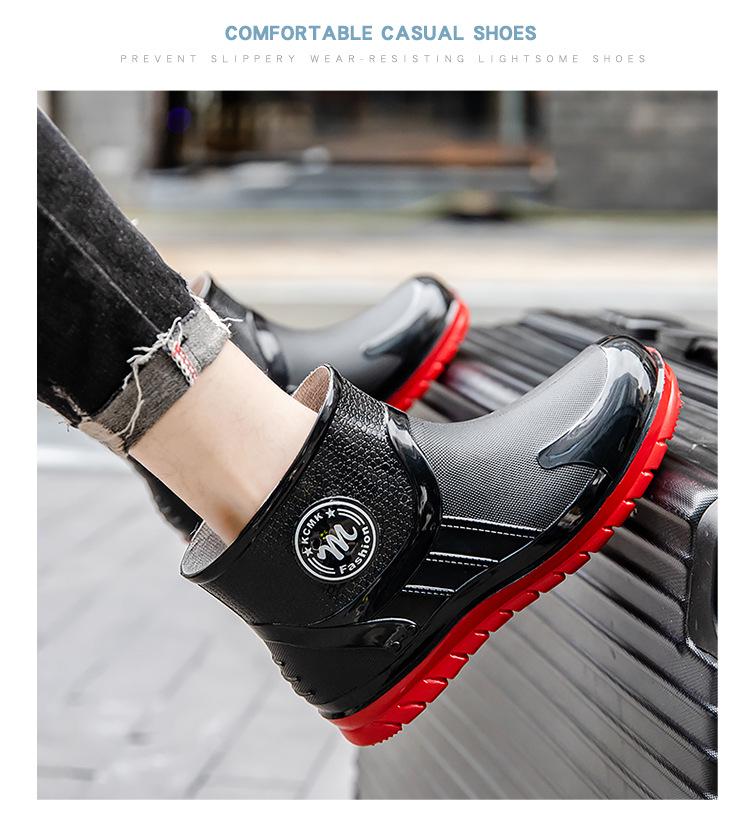 Botas de Lluvia Impermeables Antideslizantes para Hombre hasta el Tobillo con Forro de Terciopelo para Uso en Todas las Estaciones