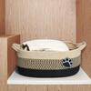 Pet Toy Storage Basket with Handle. Handmade Weaving with Dog Paw Prints. Can Also Store Children's Toys and Miscellaneous Items