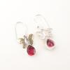 Natural Pink Rubellite Gemstone 925 Sterling Silver Handmade Hook Earrings 1.3" EE-155-4