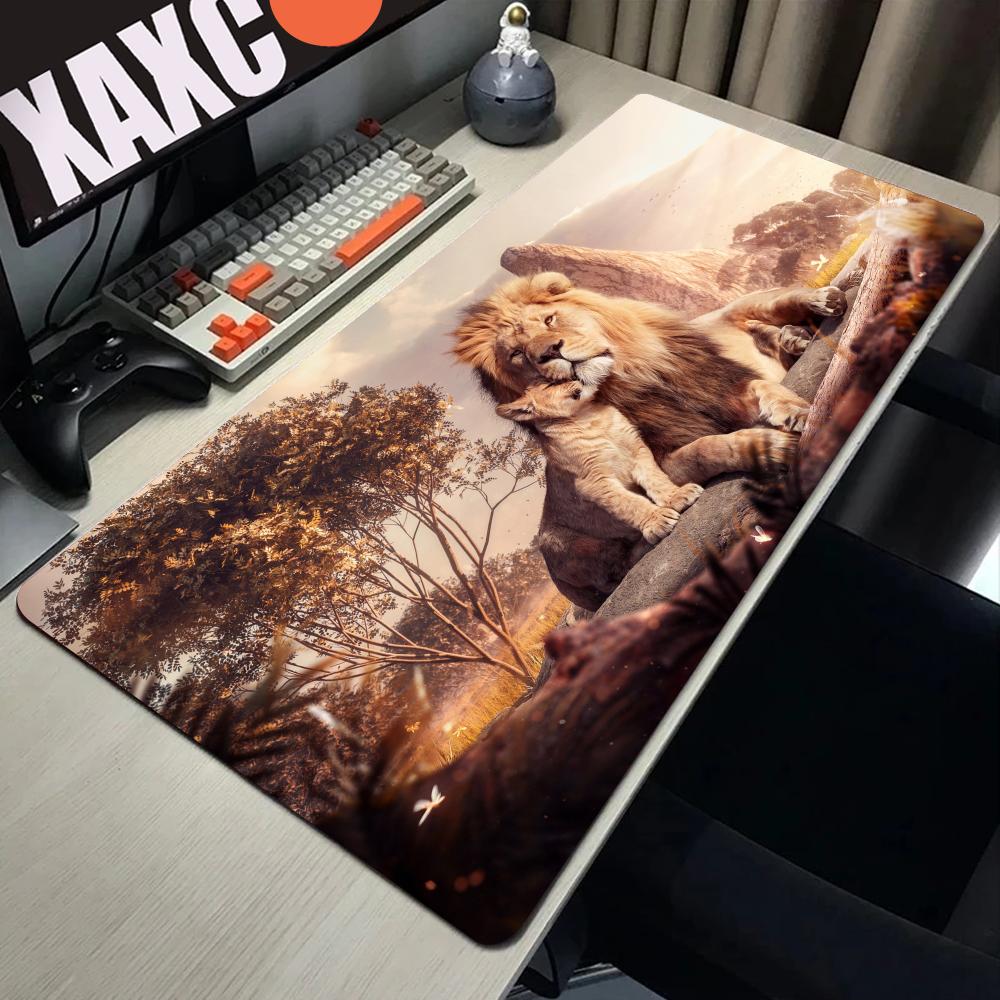 King Of Beasts Lion Mouse Pad xxxl Gamer Large Mouse Mat Natural inertial navigation system Rubber Desk Rug PC Desk Mats Design