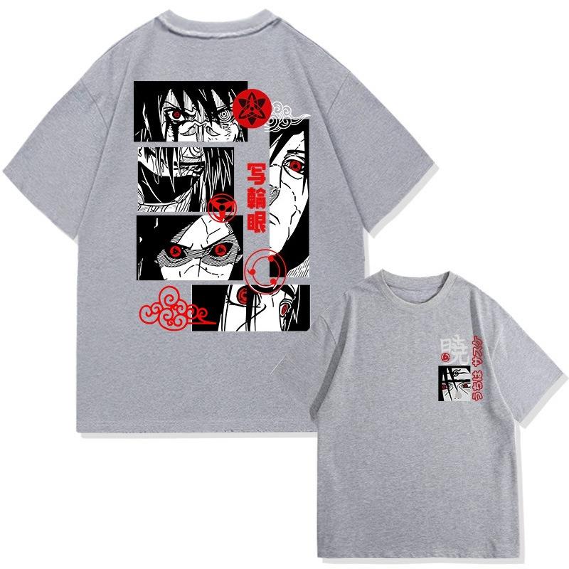 Naruto Anime Derivative Tshirt with Uchiha Sharingan Print for Unisexs Fashion and Casual Super Street Headwear for Summer 2026