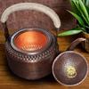 Vintage Copper Coffee Pot,Handheld Hammer Texture Weave 5 Liters With Lid Heat Resistant Filter Water Kettle,Handcrafted Teapot