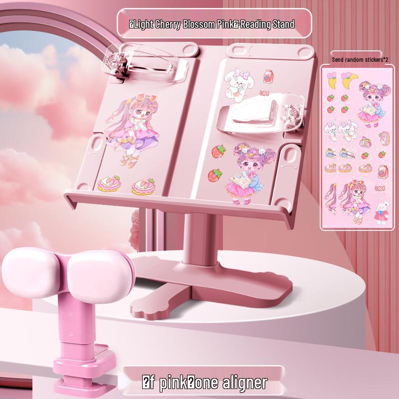 Adjustable Children's Book Stand: Multipurpose Reading Rack & Book Clip Holder.