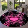 1pc Heartburst Round Carpet, Made of Polyester,Perfect for Decorating Office Chairs, Living Rooms,fplt264