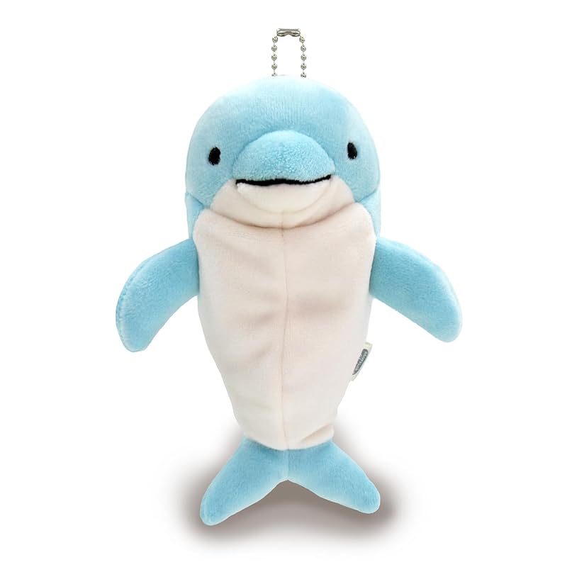 Morisaka Global Mochi Dolphin Light Blue Mini Dolphin Plush Toy, Soothing, Soft and Squishy, Cute Animal, Mochi Series MOIR-0088LB