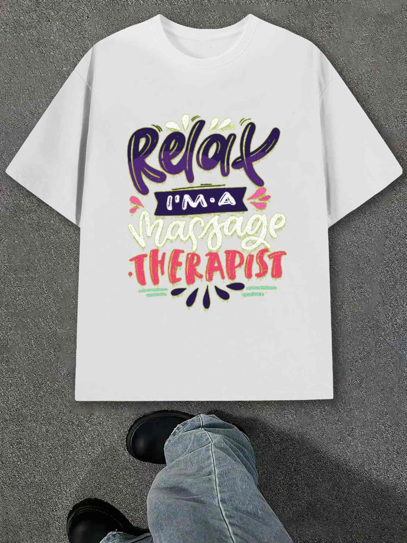 T-Shirt Y2K Relax Massage Therapist T-Shirts White 3XL