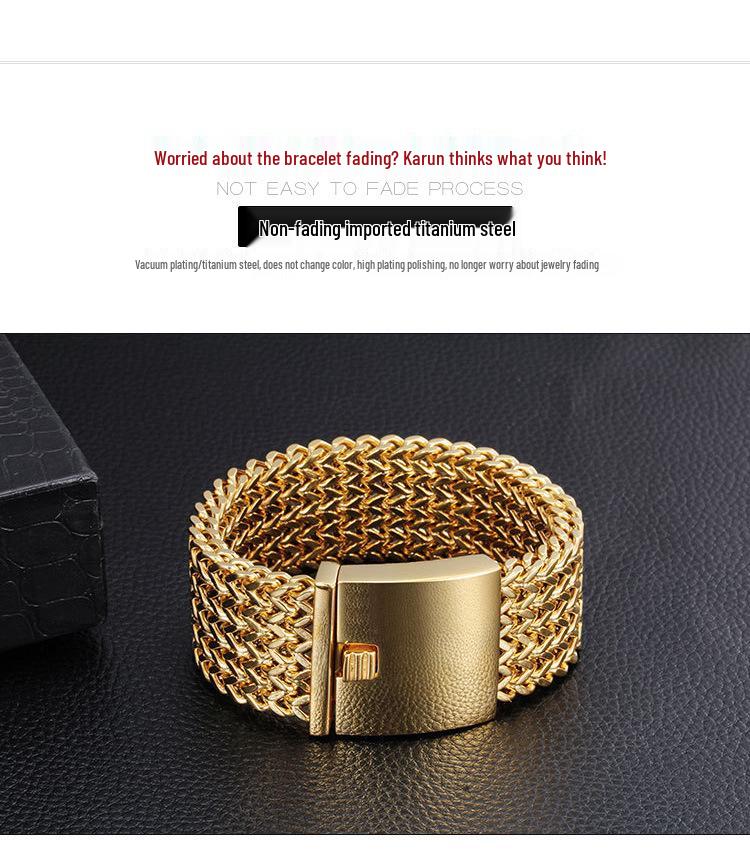European & American Titanium Steel Men's Fish Scale Bracelet