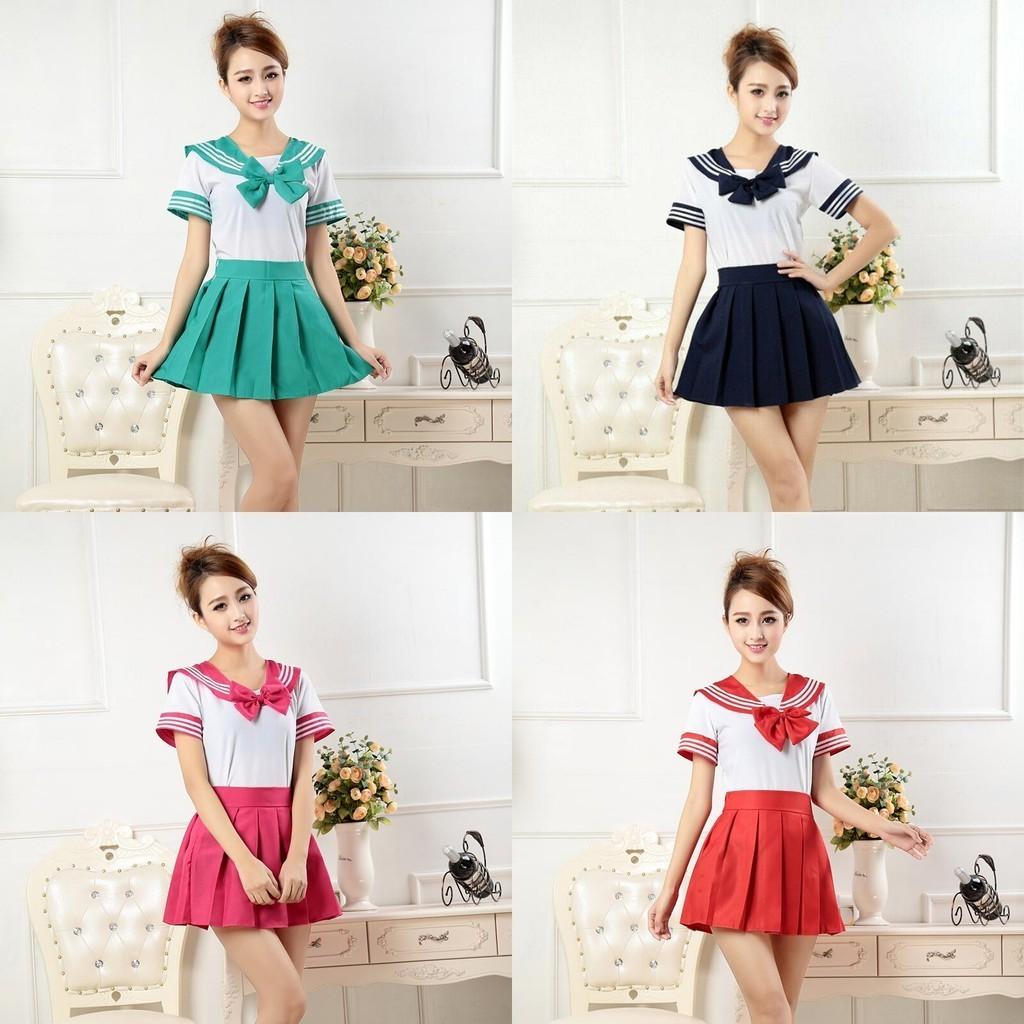 Elegant 3pcs Sailor Uniform Cosplay Costume Featuring Soft Polyester Fabric Design