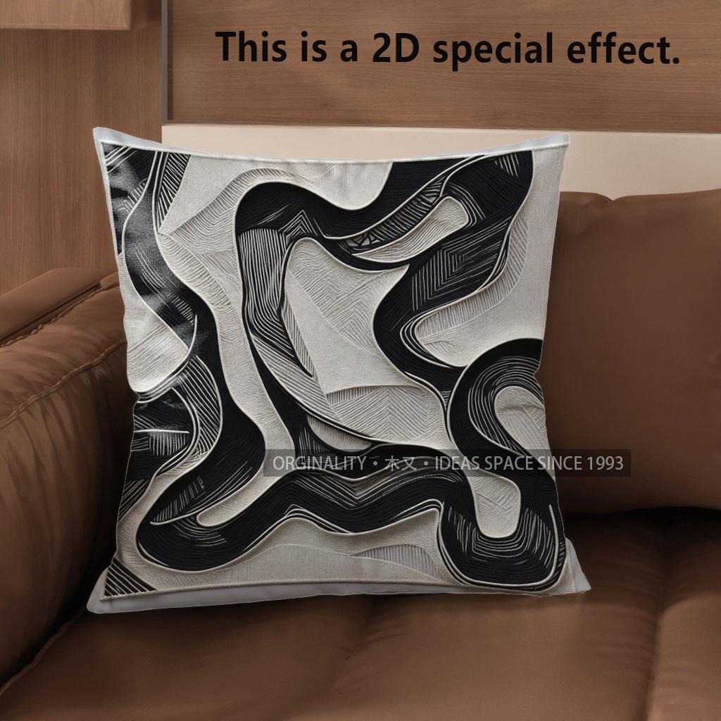2D Modern Abstract Pattern Decorative Pillow Covers Pattern Cushion Cover Suitable For Sofa Bedroom Car Pillow Cover