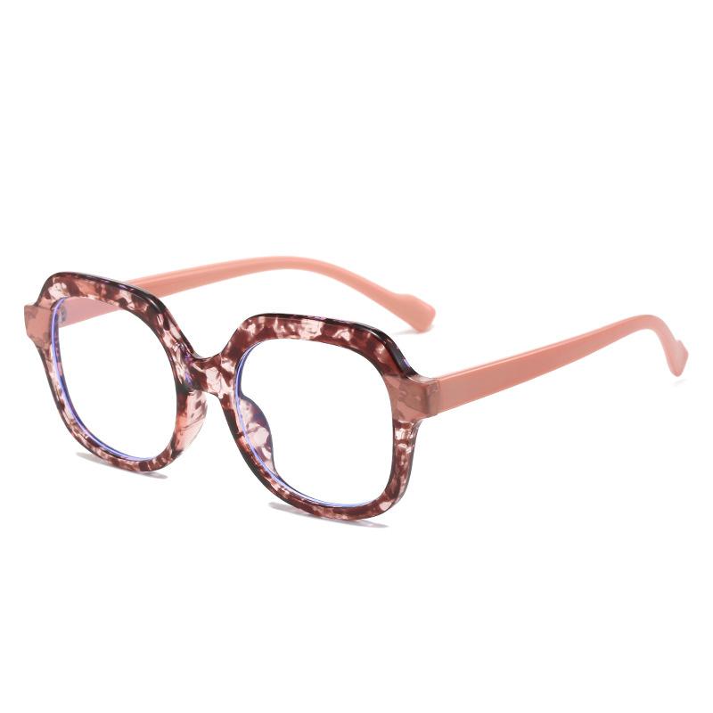 Big Frame Round Double Color Optical Glasses Frames Women Tr90 Anti-Blue Light Spectacle Fashion Clear Lens Computer Eyeglasses