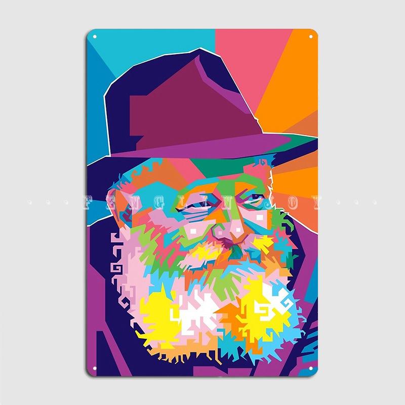 Menachem Mendel Schneerson Metal Plaque Poster Wall Mural Kitchen Designing Plaques Tin Sign Posters 20x30cm