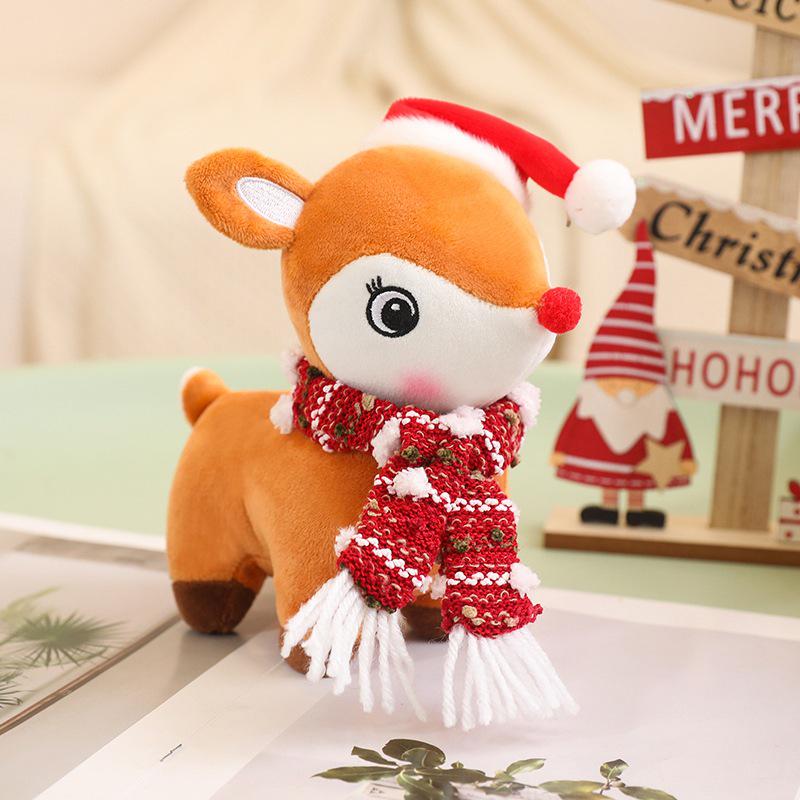 Christmas Holiday Decoration: Tree Plush, Apple Peace Wreath, and Gingerbread Man Throw Pillow.