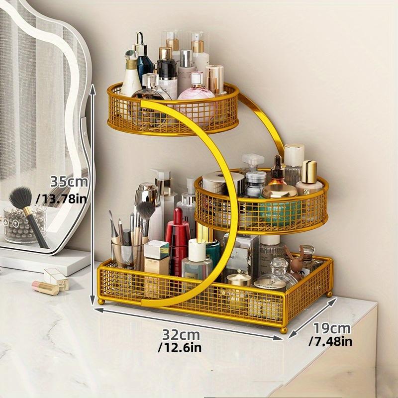 Painted Metal Cosmetic Storage rack-Lightweight and Durable,multi-layer Design,suitable for Lipsticks,skin Care Products,and Dressing Table Accessorie