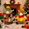 Mexican Highland Cow Plush Doll with Guitar - Christmas Ornament & Couple Gift