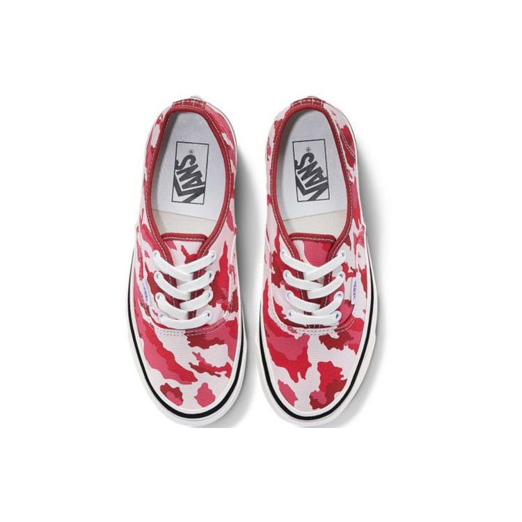 Vans Authentic 44 Dx Anaheim Low Top Skate Shoes Red Camouflage Unisex Sneakers VN0A38ENV7H