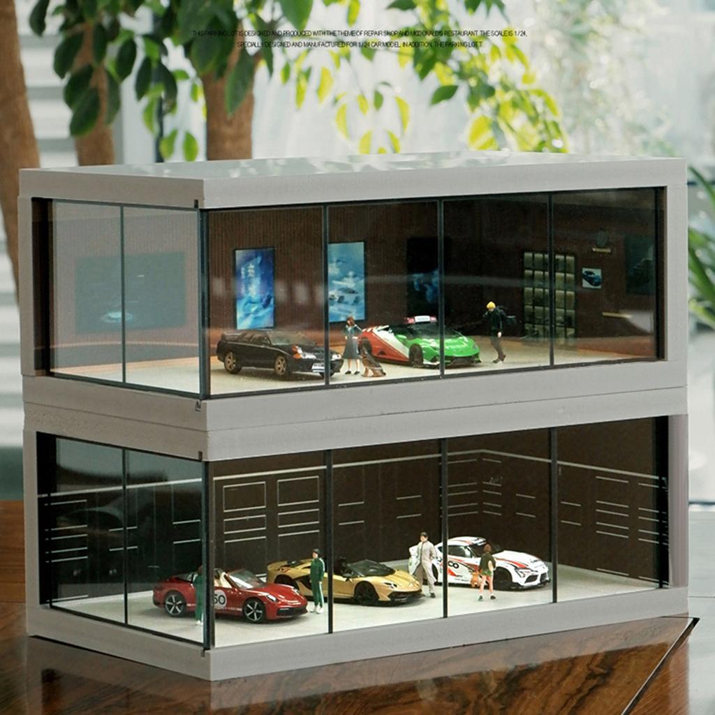 1/64 Scale Diecast Model Car Display Case Car Dioramas Car Garage Model Car Showrooms Model Car Parking Lot Storage Model