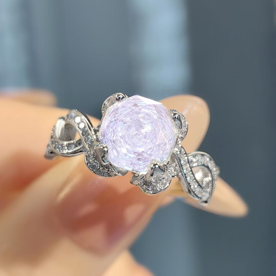 Octagonal Millennium Rose Cut Paraiba Necklace Pendant With High Carbon Diamond Colorful Diamond Stud Earrings Pink Diamond Ring Women