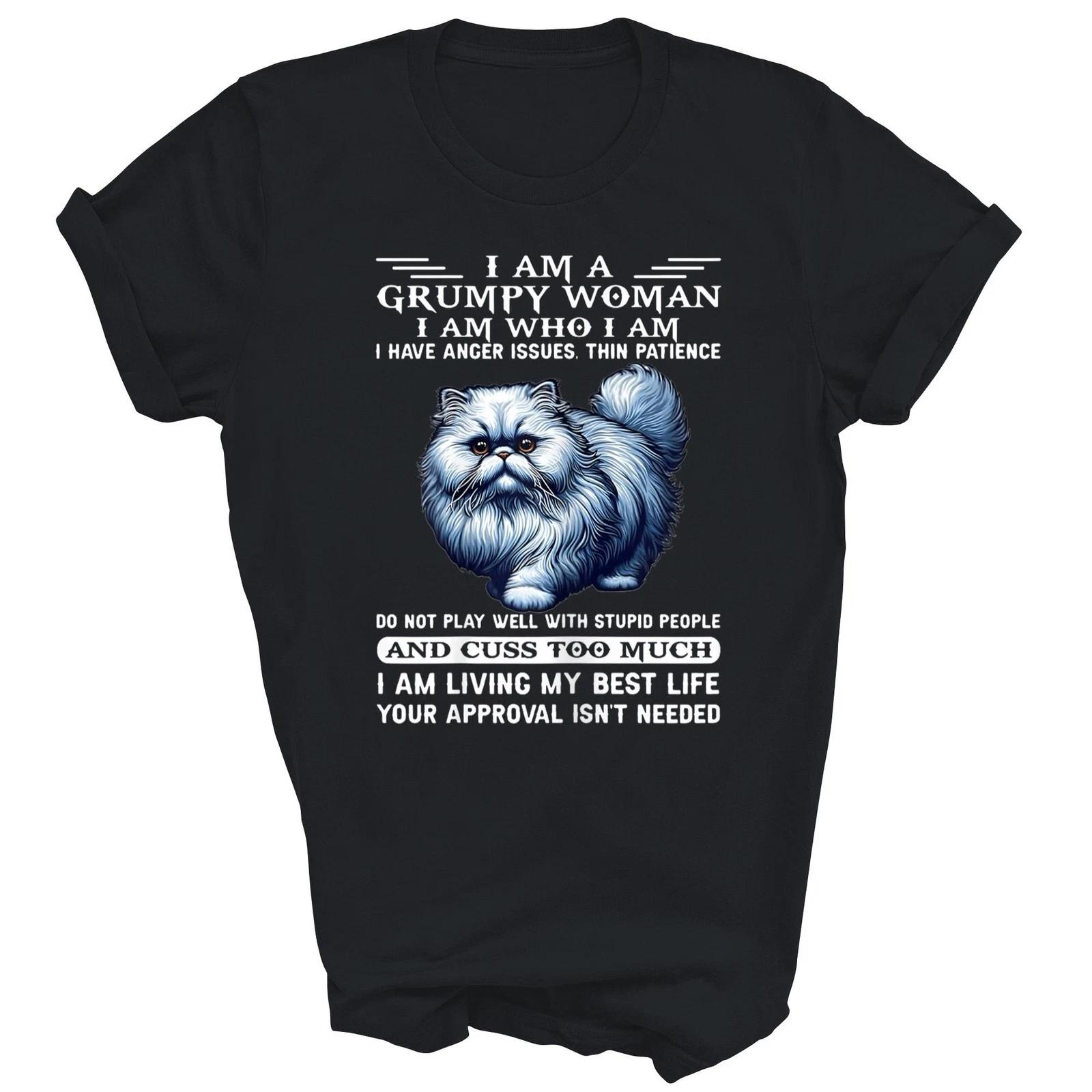I Am A Grumpy Woman I Have Anger Issue Cat T shirt S