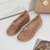 New European and American casual flat-bottomed hollow hole shoes women's summer round head one-pedal loafers lazy shoes