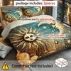 3pcs Gorgeous Sun Moon Texture Printed Quilt Set- Includes 1 Quilt Cover and 2 Pillow Cover (without Filler)