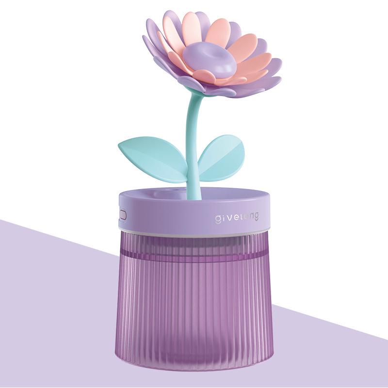 Portable USB Flower Air Humidifier: Low Noise, Small Spray for Home, Bedroom, Desktop, or Car