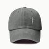 Retro Washed Water-resistant Men's and Women's Universal Cross-print Baseball Cap - Soft, Breathable, Adjustable Dad Hat
