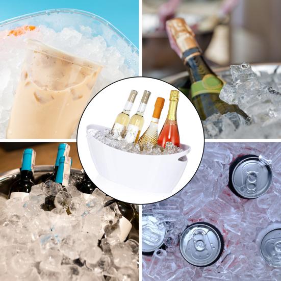 5.5L Ice Wine Barrel for Parties Transparent Champagne Beverage Bucket with Scoop Easy to Clean Drinks Buckets