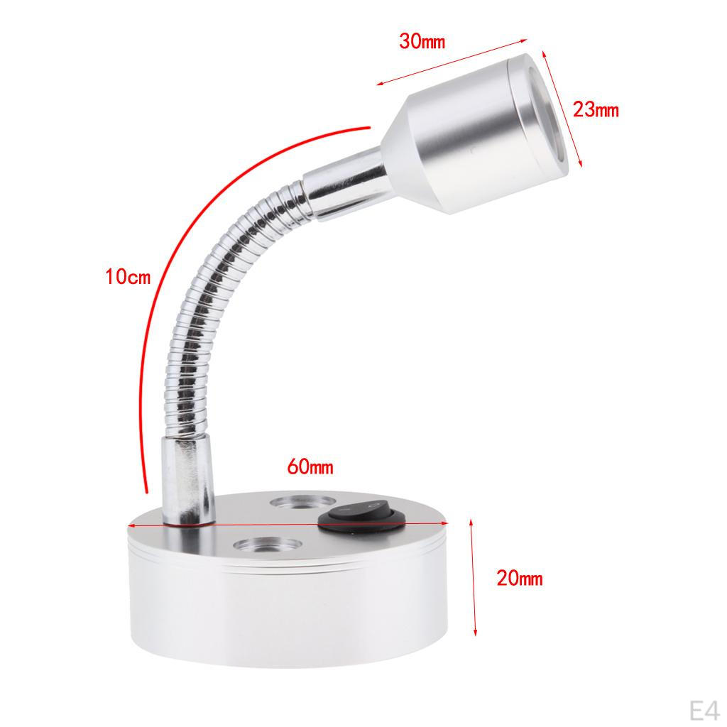 12 V 1 Watt LED Reading Lamp Adjustable Light for Marine / Boat, Mobile Home, Hotel,