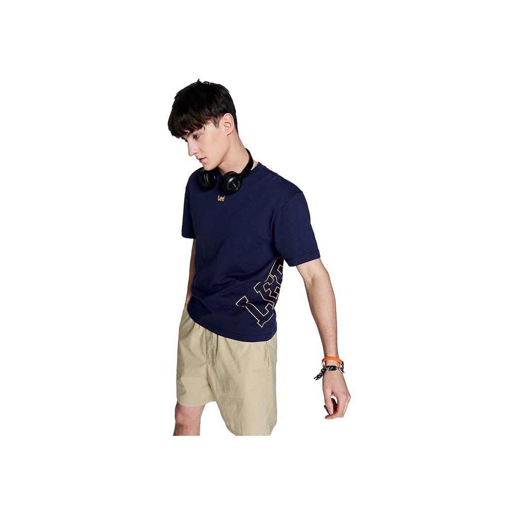 SS23 Hollow Letter Print Short Sleeve T-Shirt Unisex T-Shirts Navy-Blue LUT0051033RX00FA01742