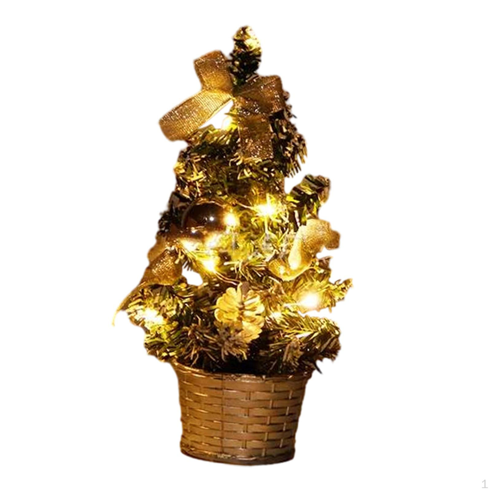 

Настольная рождественская елка с огнями, искусственное украшение дома, подарок