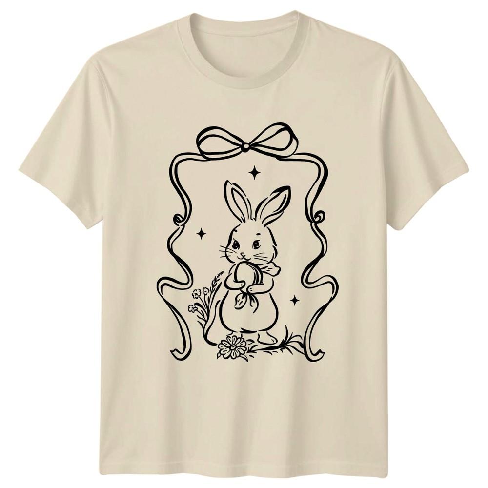 Cute Easter Bunny TShirt Spring Floral Holiday Gift For Him And Her