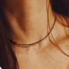 2mm Natural Crystal Beads Necklace Tiger Eye Stone Black Spinel Mix Quartzs Choker Clavicle Chains For Women Men Jewelry