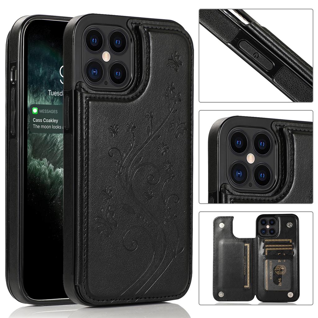 Suitable For IPhone 12 Pro Anti Drop Protective Case 11 Silicone Soft Shell 13 Promax Card Insertion Anti Drop Leather Case