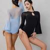 Tuta da ballo latina standard nazionale abbigliamento da ballo da donna con scollo rotondo allenamento body da ballo moderno jazz per donne