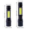 Rechargeable Flashlight 4 Modes High Brightness Metal Flashlight with COB Sidelight for Outdoor Camping Emergency