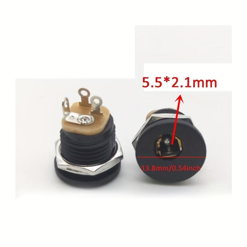 5Pairs DC12V 5.5 x 2.1mm Plastic Male Plugs DC Power Socket Female Jack Screw Nut Panel Mount Connector
