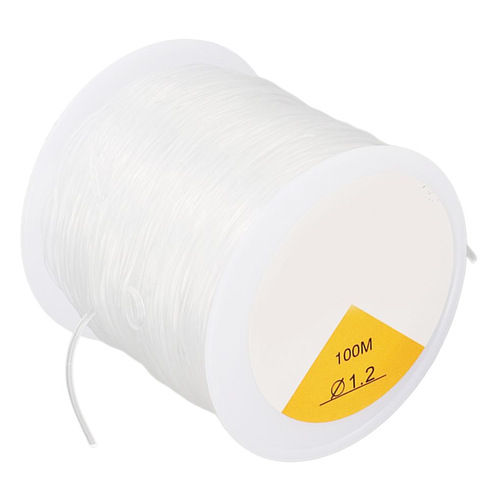 1.2mm Crystal Line String DIY Handcraft Transparent Elastic Round Clear Elastic String with 2 Beads