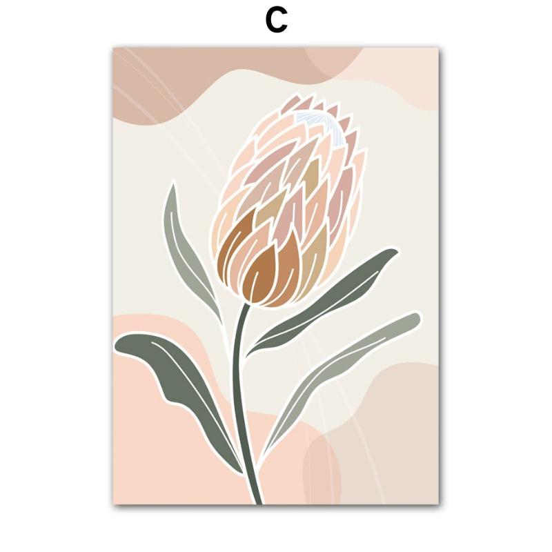 Skandinavische Bunte Blätter Blumen Abstrakt HD Poster und Drucke Wandkunst Leinwand Malerei Heim Schlafzimmer Wohnzimmer Dekoration