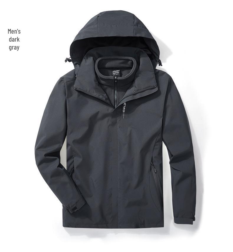 Women's & Men's 3-in-1 Detachable Couple's Jacket: Windproof, Waterproof, Cold-Resistant for Autumn & Winter