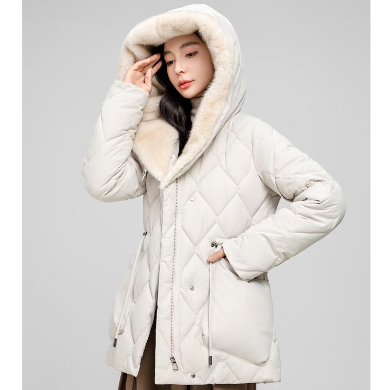 Mode Damen Wintermäntel Kapuzen Elegant Dick Warm Winterparkas Damenjacke